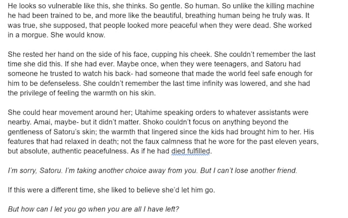 write any kind of jujutsu kaisen fanfiction