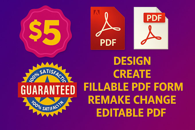create editable and fillable PDF form in 1 hours