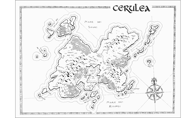 hand draw fantasy maps for novels, dnd and rpgs