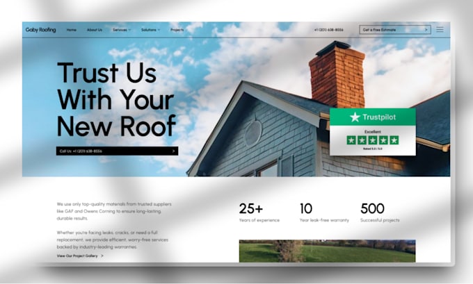 design a professional roofing, construction, pool service, landscaping website