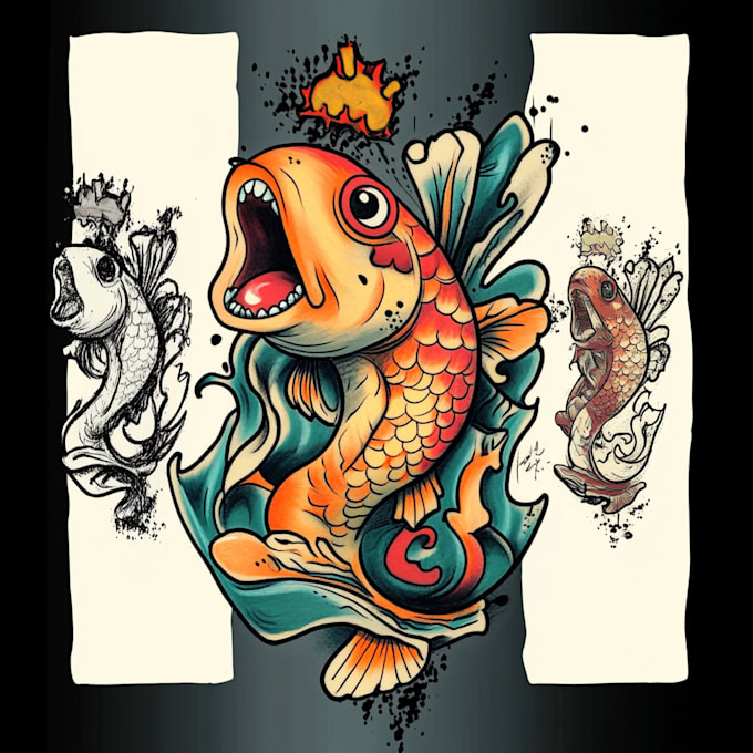create unique cartoony tattoo design for you