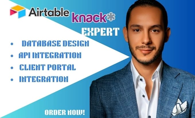 setup knack and airtable database, connect other apps and API
