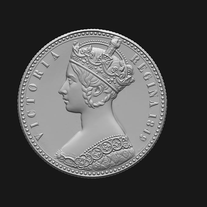 sculpt 3d printable coin 3d model, bas relief coin