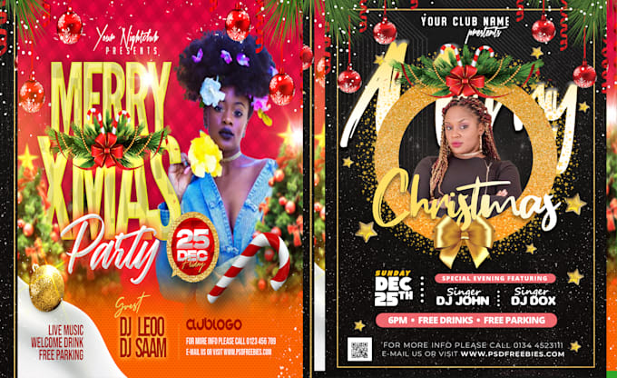 design new year, and christmas party flyer