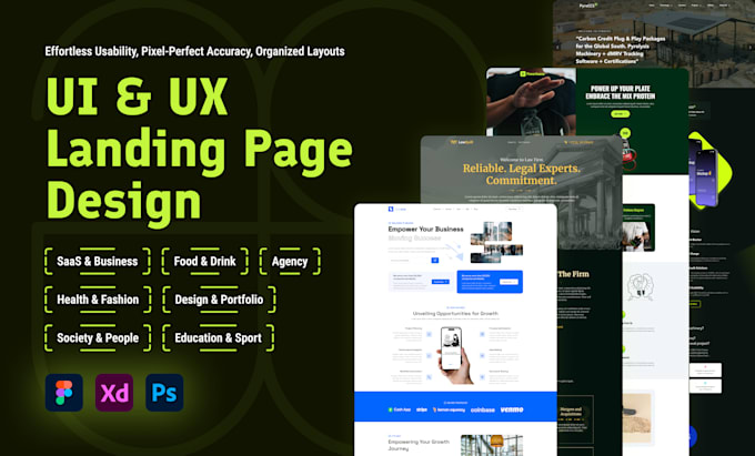 Landing page design in figma with ui ux by Sobujhasanbd | Fiverr