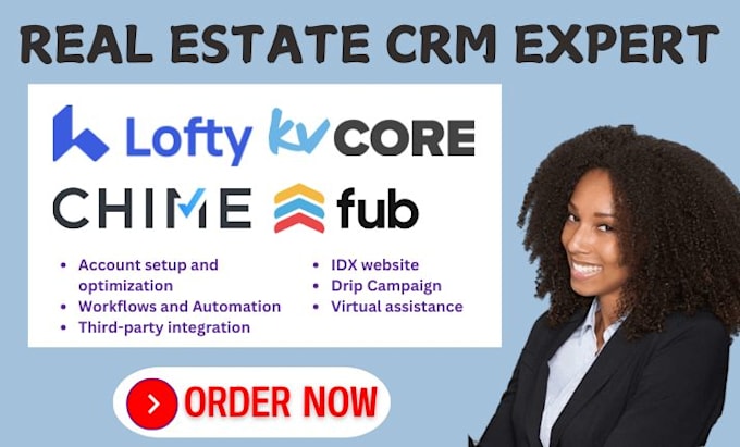 setup drip campaign, idx website on lofty crm kvcore boldtrail follow up boss VA