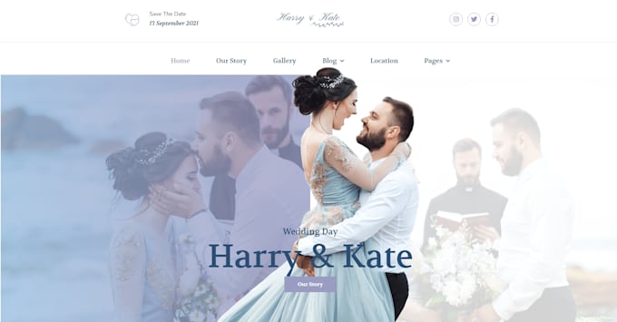create a wedding website for the digital invitation and rsvp