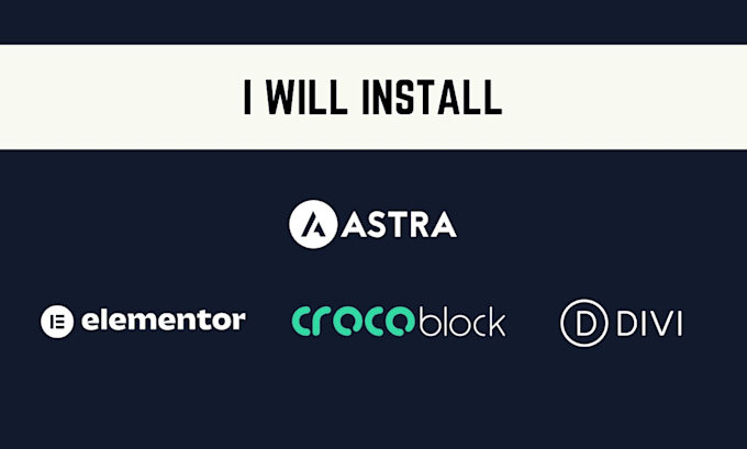 install elementor pro, astra pro, divi, crocoblock, wp rocket, bricks activation