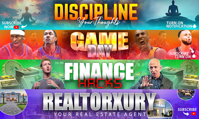 design an outstanding youtube banner and logo
