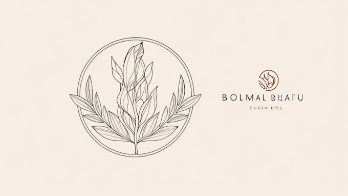 design botanical boho minimalist logo design