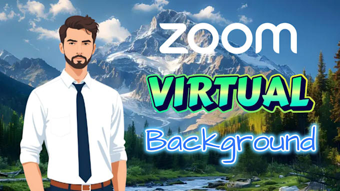 design zoom virtual background, google meet, webinar with logo
