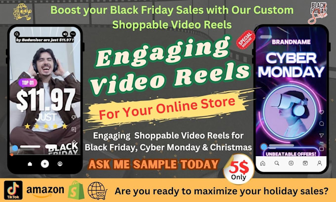 create eye catching video reels for black friday and holiday sales