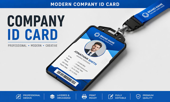 create a premium professional company id card design
