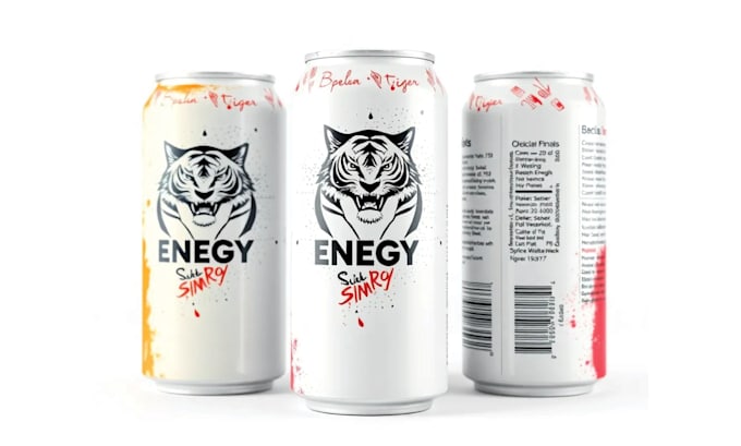 design energy drink, beer, can label, beverage label design