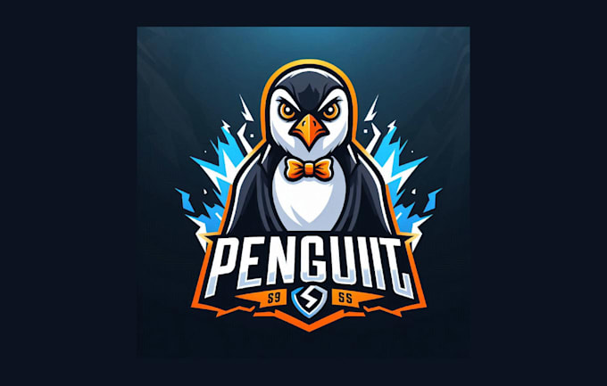 do unique penguin esports mascot logo with source file