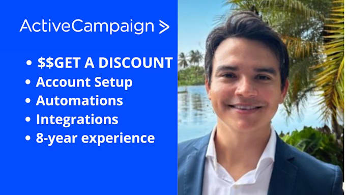 do your activecampaign account setup with discount