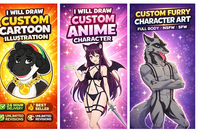 draw anime character, cartoon mascot and original character design