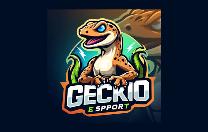 do awesome gecko esports mascot logo with source file