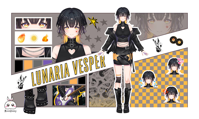 design and rigging vtuber model in high quality live2d anime art style
