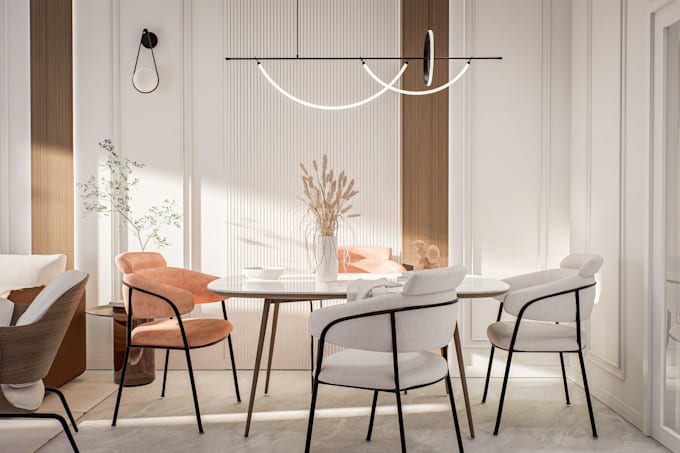 create realistic 3d rendering interior and architectural visualization
