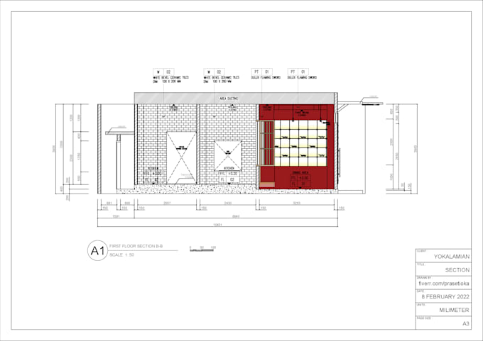 draw section of office, home, restaurant or any in pdf dwg