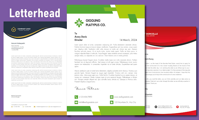 do modern letterheads design and receipt PDF template for you
