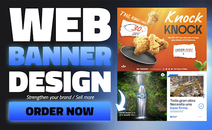 design a professional website banner ads, header, web images
