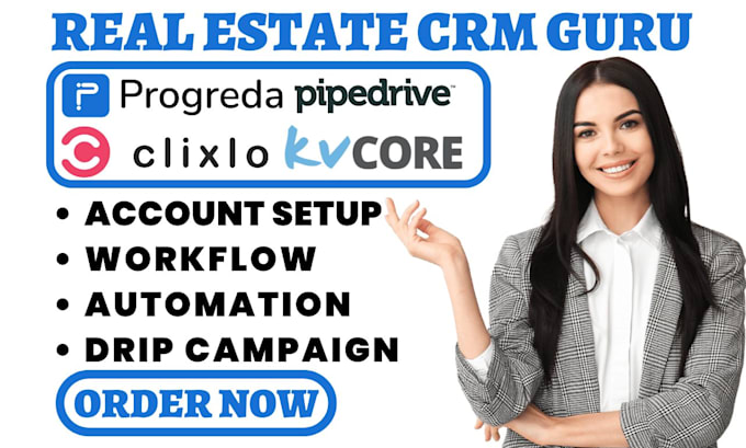 setup progreda resimpli apptivo keller williams clixlo kvcore pipedrive workflow