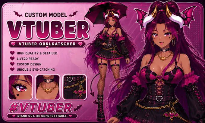 design and rig high quality live2d vtuber model for vtube studio streaming