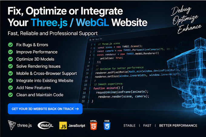 build an interactive threejs 3d website