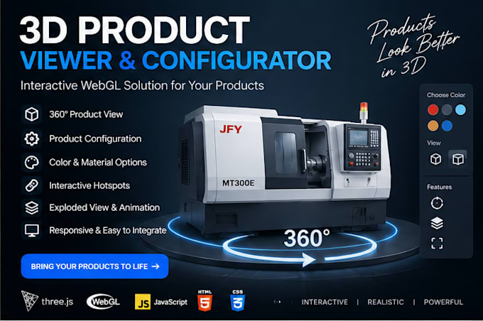 create a webgl 3d product viewer and configurator