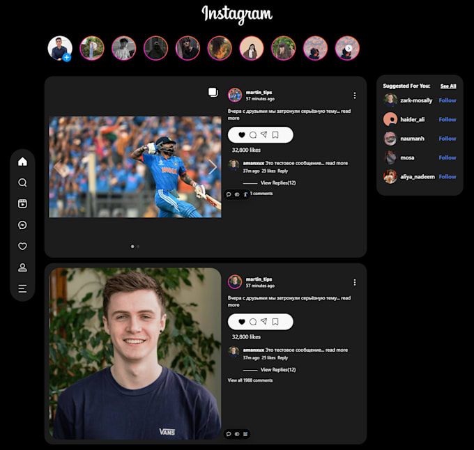 develop a full stack social media website with react and node