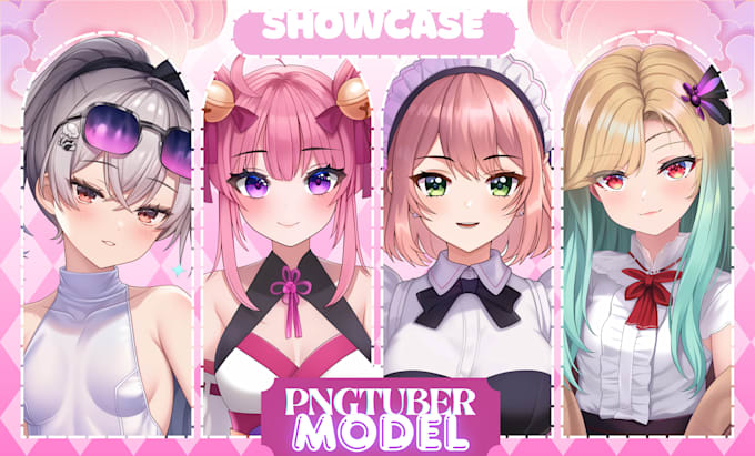 draw a high quality pngtuber model in anime style for streaming
