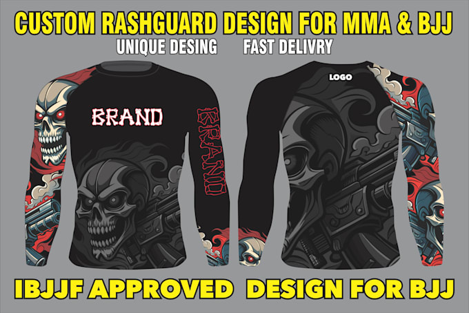 custom bjj MMA rashguard and fightwear sublimation design