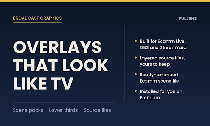 design custom live stream overlays and broadcast graphics for your show