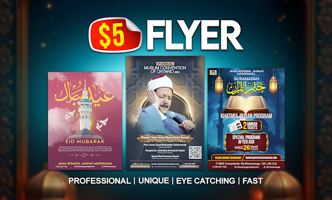 design an eye catching islamic flyer, brochure or poster