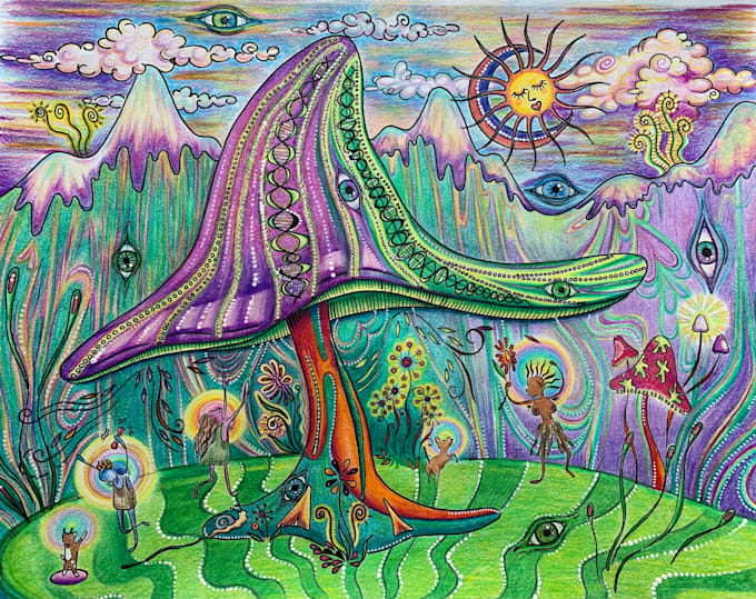 Create vibrant psychedelic artwork by Karin_gonchar | Fiverr
