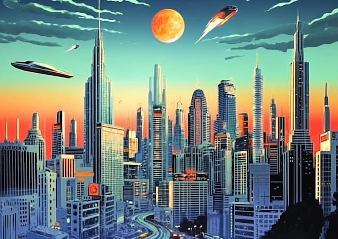 Do a cyberpunk futuristic city art for you by Nexanderd | Fiverr