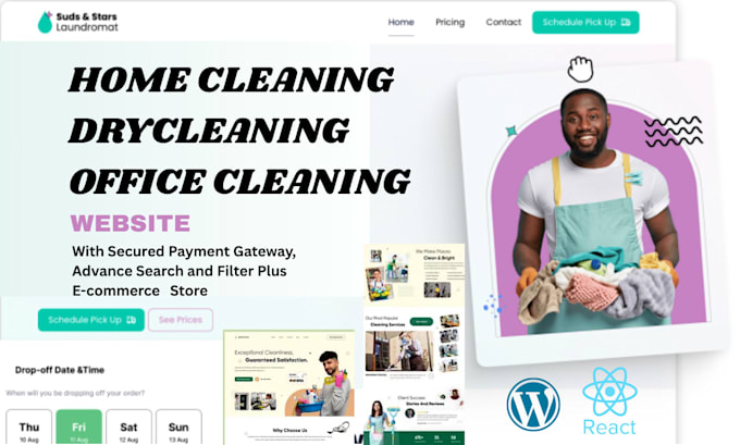 design house cleaning office cleaning drycleaning laundry website