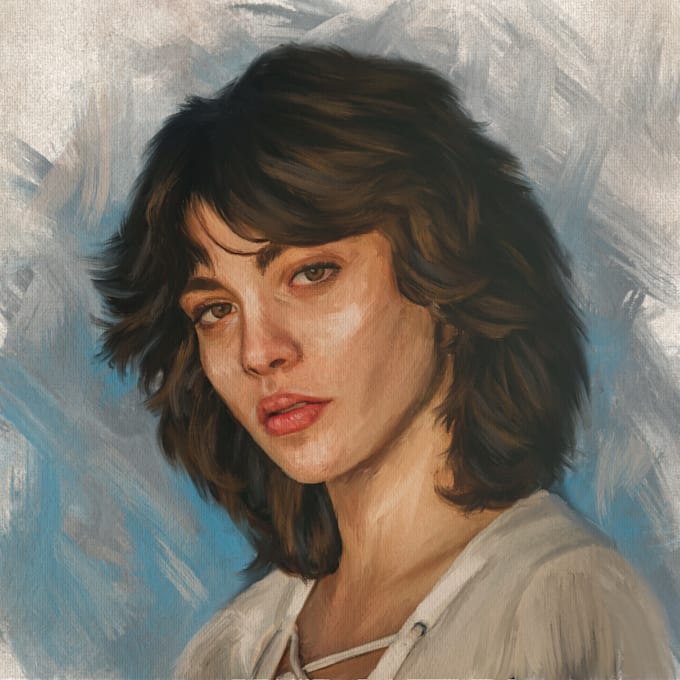 create a realistic digital oil painting portrait