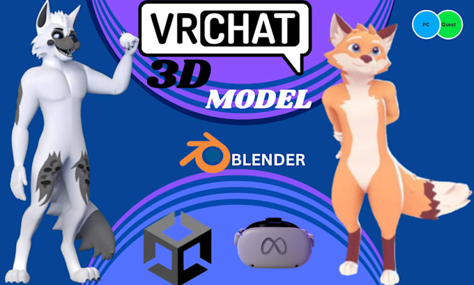 Create custom vrchat avatar 3d vtuber model vr avatar model by Dannis_d ...