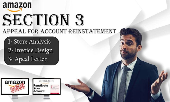 handle section 3 amazon account reinstatement and write the poa to amazon