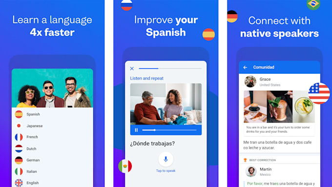 build ai language learning app, speech to text app like duolingo, babbel