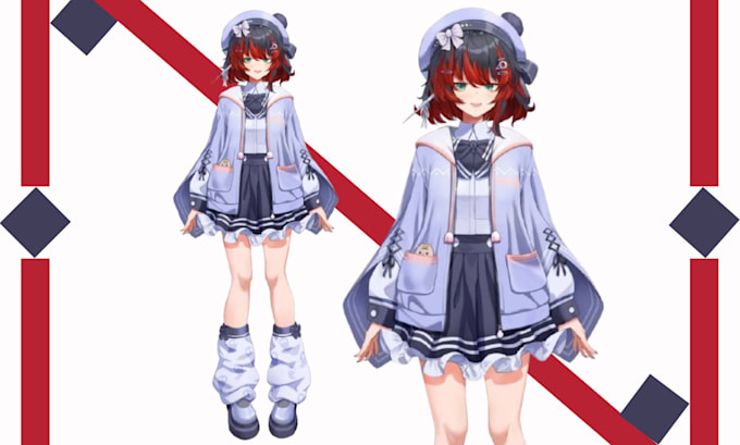 draw custom vtuber model live2d rig vtube rig, vtuber studio