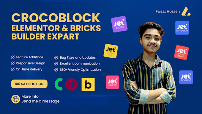 build wordpress site with crocoblock, elementor, bricks builder