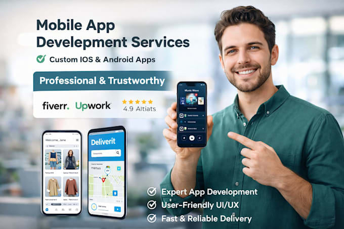 develop android app and IOS mobile app, business app for businesses and startups