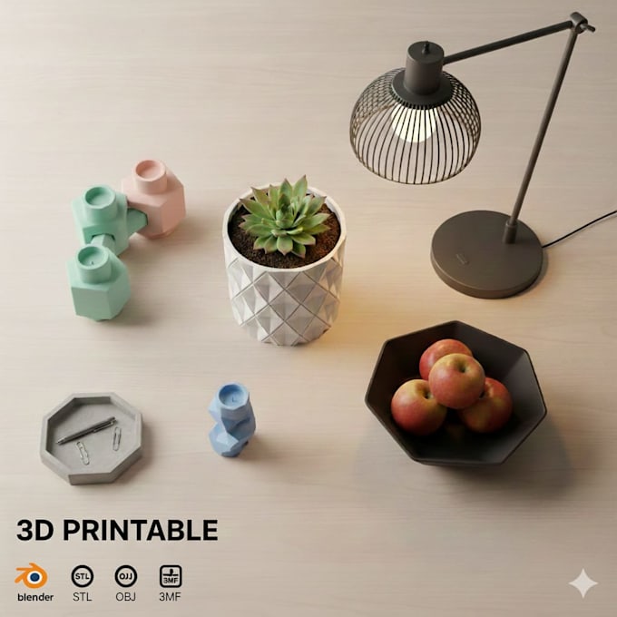 create 3d printable home decor items and accessories