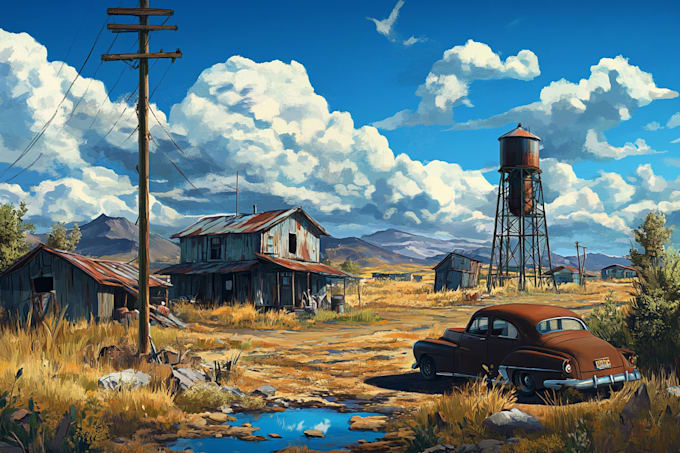 create a background environment concept art illustration