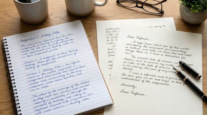 handwrite anything in elegant cursive writing