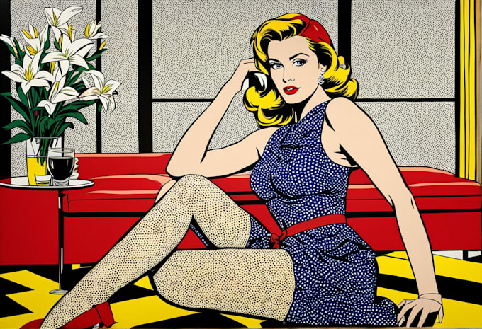 draw pop art or roy lichtenstein style
